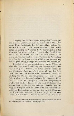 Ein Beitrag zur vaginalen Totalexstirpation des carcinomatösen Uterus : Inaug.-Diss.