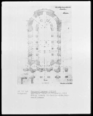 Herrenchiemsee, Neues Schloss, unausgeführte Kapelle, Grundriss