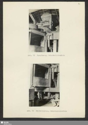 Abb. 19 Rumpfzeug, Schodschickmühle. - Abb. 20 Beutelkasten, Schodschickmühle