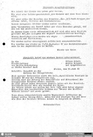 Abschrift Brief von einigen Leuten unterzeichnet