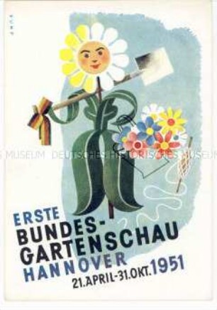Postkarte zur Ersten Bundesgartenschau