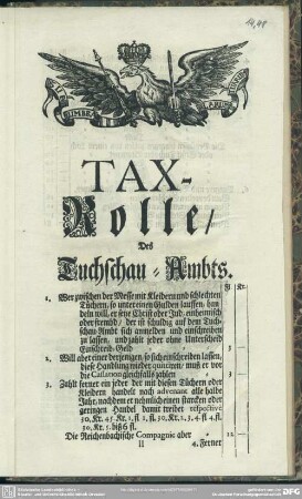 Tax-Rolle, Des Tuchschau-Ambts