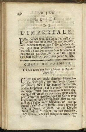 Le Jeu de L´Imperiale.