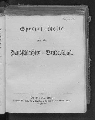 Special-Rolle für die Hausschlachter-Brüderschaft