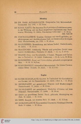 Messing (Nr. 252 - 259)