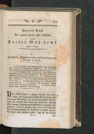 Viertes Buch. Der neueren Zeiten erster Abschnitt vom Kaiser Max dem I. 1493 - 1519