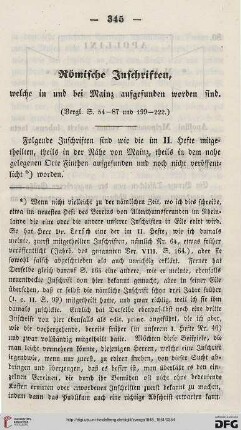 1: Römische Inschriften, welche in und bei Mainz aufgefunden worden sind, [3]