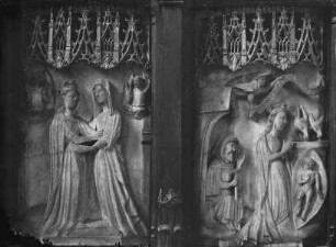 Detail vom Marienaltar, Heimsuchung und Christi Geburt