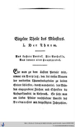 Einzelne Theile des Münsters