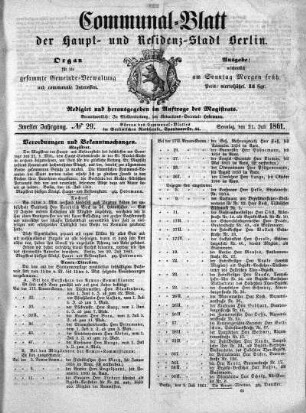 1861,29: No. 29, 21. Juli 1861