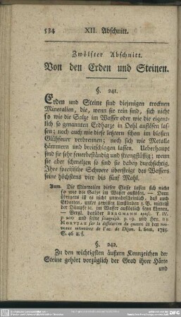 Zwölfter Abschnitt. Von den Erden und Steinen