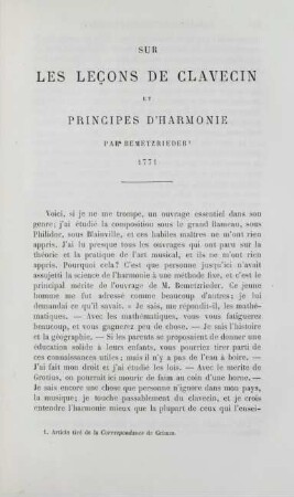 Sur les lecons de clavecin et principes d'harmonie par M. Bemetzrieder. 1771