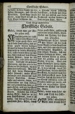 Noch einige auserlesene Christliche Gebete.