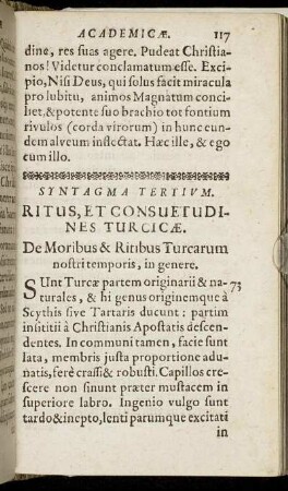 Syntagma Tertium. Ritus Et Consuetudines Turcicae