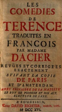 Les Comédies De Terence