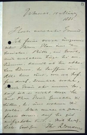 [Letter to Hermann von Helmholtz]