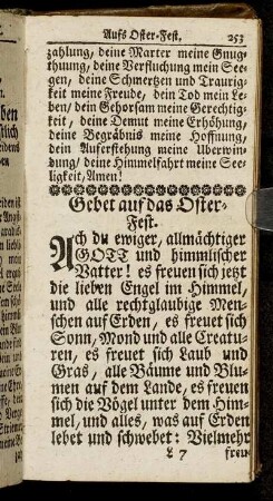 Gebet auf das Oster-Fest.