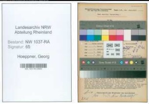 Entnazifizierung Georg Hoeppner , geb. 14.01.1890 ()