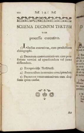 Schema Decimum Tertium vom processu executivo.