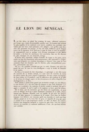 Le Lion Du Sénégal. [bis] Le Phoque Commun.