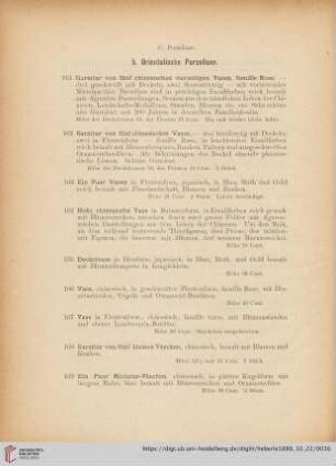 b. Orientalische Porzellane (Nr. 161 - 185)