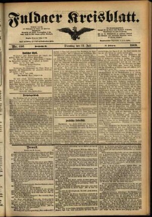 Ausgabe vom Dienstag, den 13. Juli 1909.