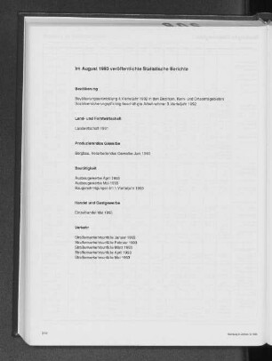 Im August 1993 veröffentlichte Statistische Berichte
