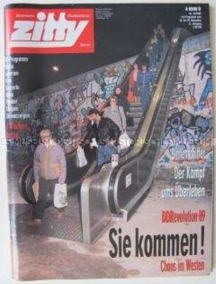 (West)-Berliner Veranstaltungsmagazin "zitty" zur Lage in Berlin nach der Maueröffnung