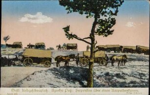 Oestl. Kriegsschauplatz: Uzsoker Paß: Serpentine über einen Karpathenkamm.