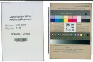 Entnazifizierung Herbert Schuetz , geb. 26.11.1909 (Betriebspruefer)