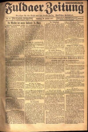 Ausgabe vom Samstag, den 29. Januar 1927.
