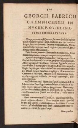 Georgii Fabricii Chemnicensis ... Emendationes.