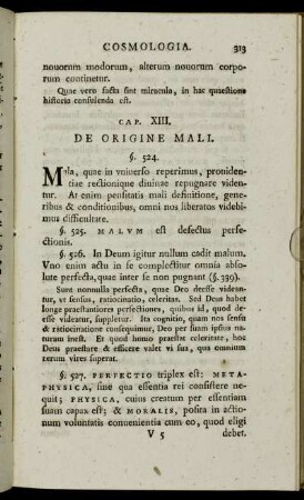 Cap. XIII. De Origine Mali