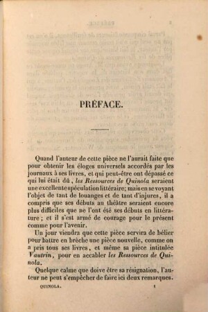 Les ressources de Quinola : comédie en cinquo actes, en prose, précédée dʹ un prologue