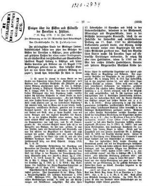 Einiges über die Büsten und Bildnisse der Dorothea v. Schlözer ... : zur Erinnerung an die 150. Wiederkehr ihres Geburtstages