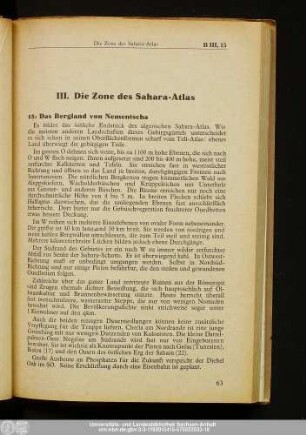 III. Die Zone des Sahara-Atlas
