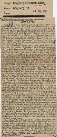 Kritik aus Hartungsche Zeitung (29.01.1915)
