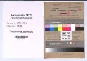Entnazifizierung Bernhard Von Tieschowitz , geb. 02.03.1902 (Direktoralassistent)