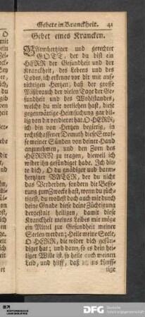 Gebete in Kranckheit.