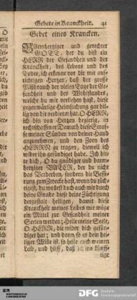 Gebete in Kranckheit.