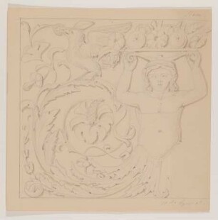 Spätantikes Ornament [aus einem Konvolut von 107 Blatt Architekturstudien und Skizzen einer Italienreise]
