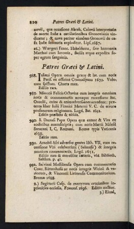 220-263, Patres Graeci & Latini - Ceteri Scriptores Historiae Ecclesiasticae