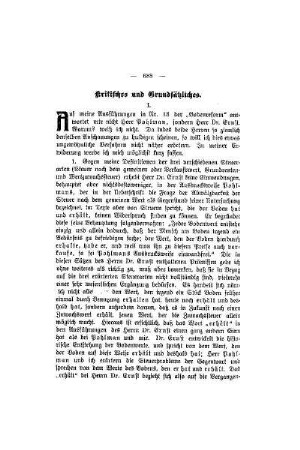Kritisches und Grundsätzliches