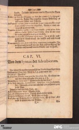 CAP. VI. Von dem Syntaxi der Adverbiorum.