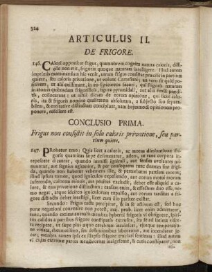 Articulus II. De Frigore.