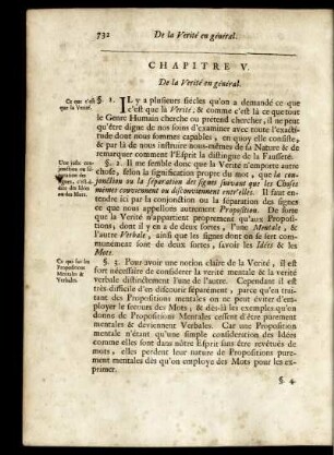 Chapitre V. De la Verité en général