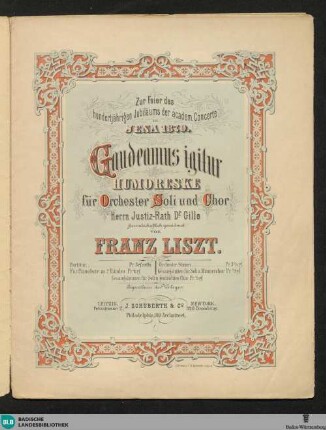 Gaudeamus igitur : Humoreske für Orchester, Soli und Chor