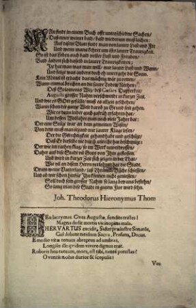 Lessus Funebris In Funere Luctifico Generosi Atque Praestrenui Domini Philippi Christophori Hervarti, Patricii atqve [atque] Senatoris Augustani ...