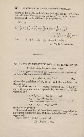 On certain multiple definite integrals.