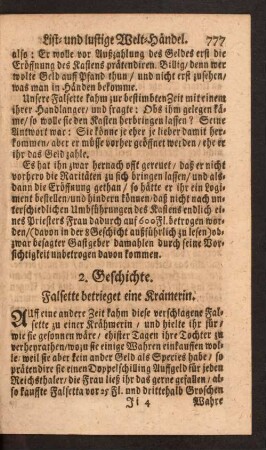 2.Geschichte. Falsette betrieget eine Krämerin.
